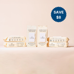 6-pack of Goldie wipes with a 'Save $8' label on a beige background